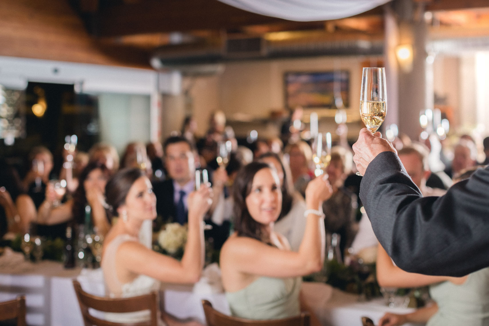 Toast at wedding reception