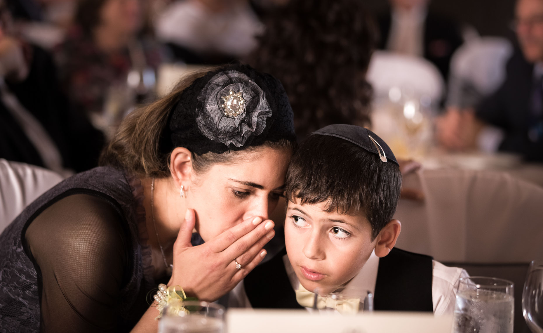 Wedding guests at Jewish wedding reception in Whistler, BC